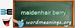 WordMeaning blackboard for maidenhair berry